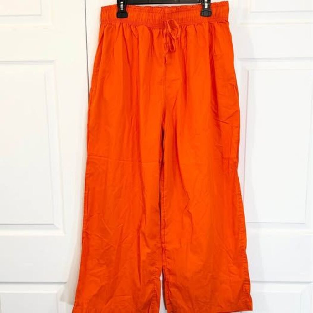 Free People Corfu Orange Wide Leg Pants Size Large